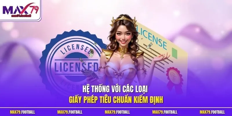 Hệ thống với các loại giấy phép tiêu chuẩn kiểm định