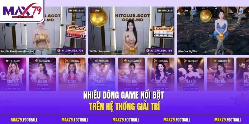 Nhiều dòng game nổi bật trên hệ thống giải trí